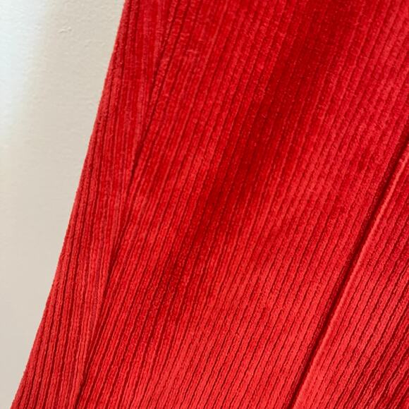 Aerie Groove ON Velour High Waisted Flare Pant Pull ON Ribbed Red Size S - Picture 4 of 8